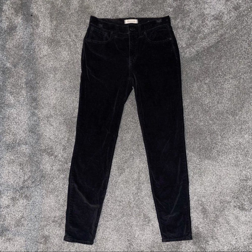 Madewell High Rise Skinny Velvet Pants Black Size 27